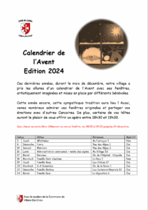 Fenêtres de l'Avent - liste